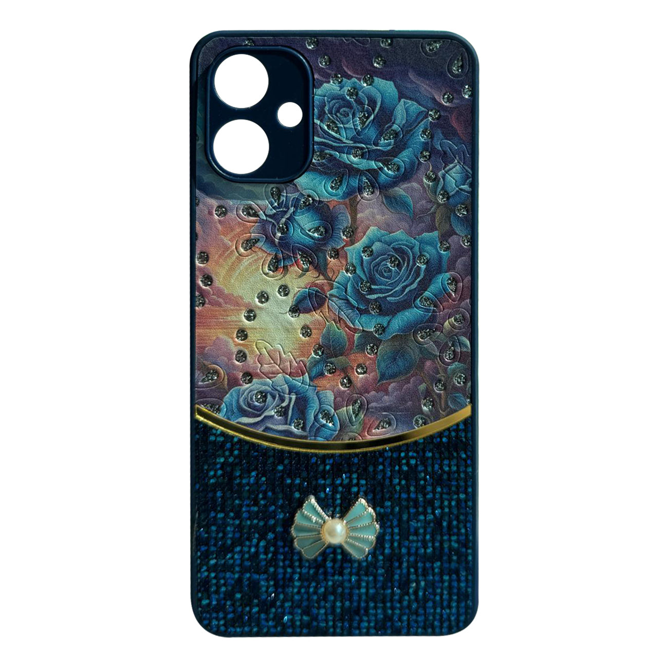 Sparkle Glitter Bling Phone Case in Navy With Colorful Cover For Galaxy A06