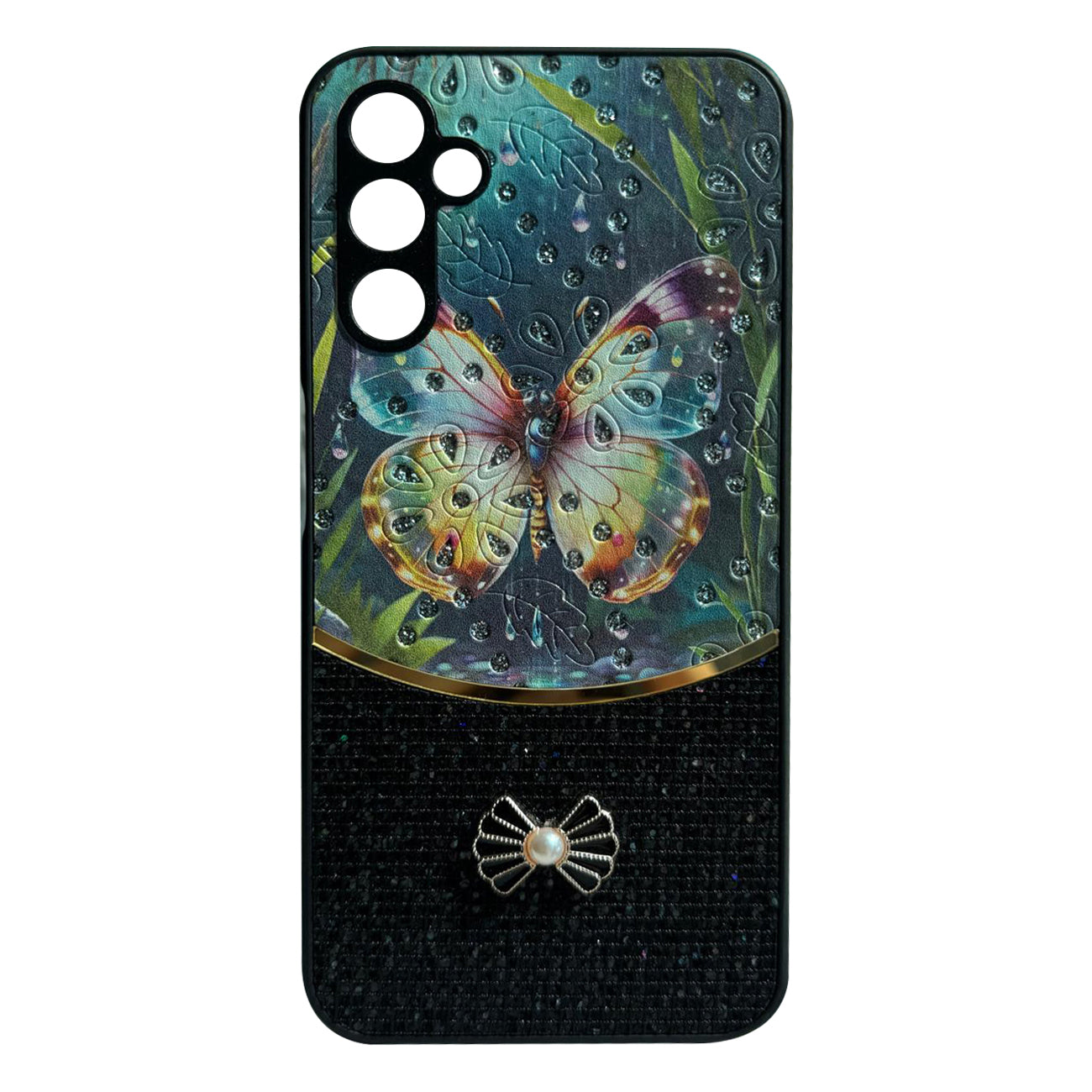 Sparkle Glitter Bling Phone Case in Black With Colorful Cover For Galaxy A16