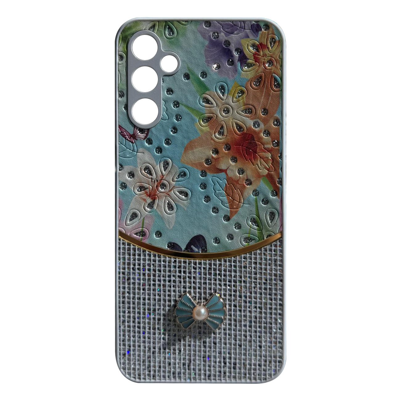 Sparkle Glitter Bling Phone Case in White With Colorful Cover For Galaxy A35