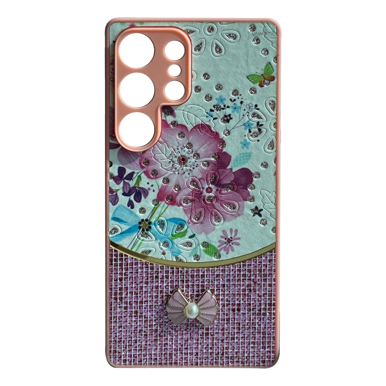 Sparkle Glitter Bling Phone Case in Pink With Colorful Cover For Galaxy S25 Ultra