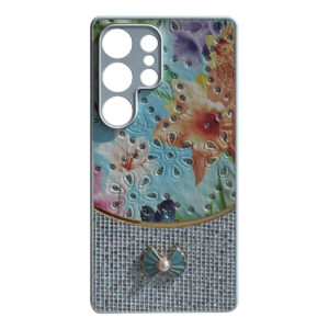 Sparkle Glitter Bling Phone Case in White With Colorful Cover For Galaxy S25 Ultra