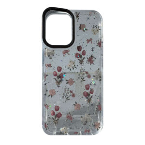 Reiko Glitter Bling Sparkly Clear Shockproof Protective with Built-in Kickstand Case compatible with IPHONE 16E / IPHONE 17E