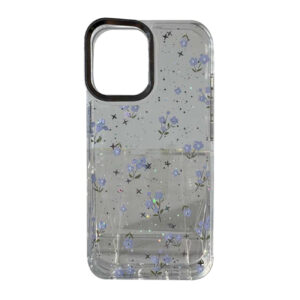 Reiko Glitter Bling Sparkly Clear Shockproof Protective with Built-in Kickstand Case compatible with IPHONE 16E / IPHONE 17E