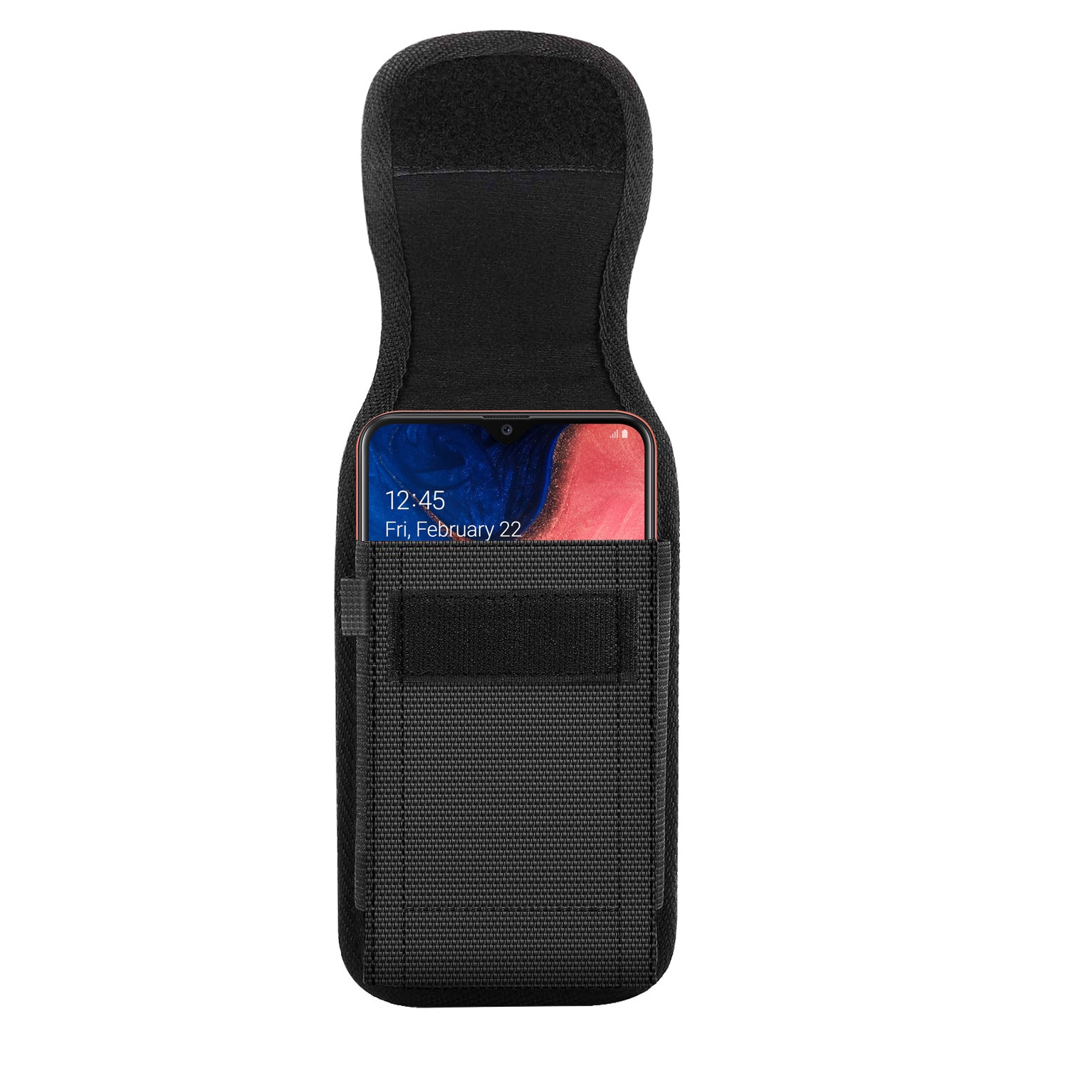 Reiko Vertical Rugged Pouch With Metal Belt Clip In Black (6.1X3.2X0.7 Inches) | SKU: PH02B-613207BK - Image 4