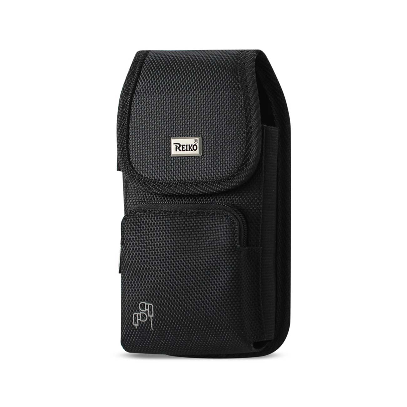 Reiko Vertical Rugged Pouch With Velcro And Belt Clip In Black (6.1 X 3.2 X0.7 Inches) | SKU: PH15B-613207BK - Image 3