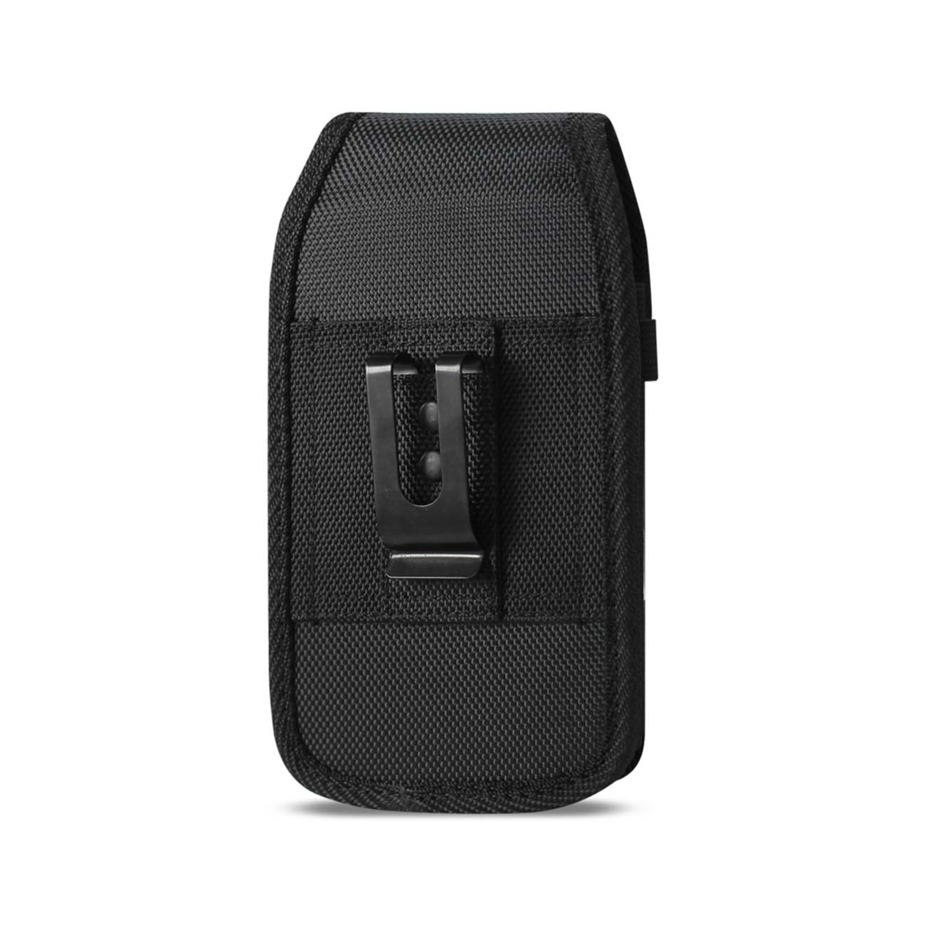 Reiko Vertical Rugged Pouch With Velcro And Belt Clip In Black (6.1 X 3.2 X0.7 Inches) | SKU: PH15B-613207BK - Image 2