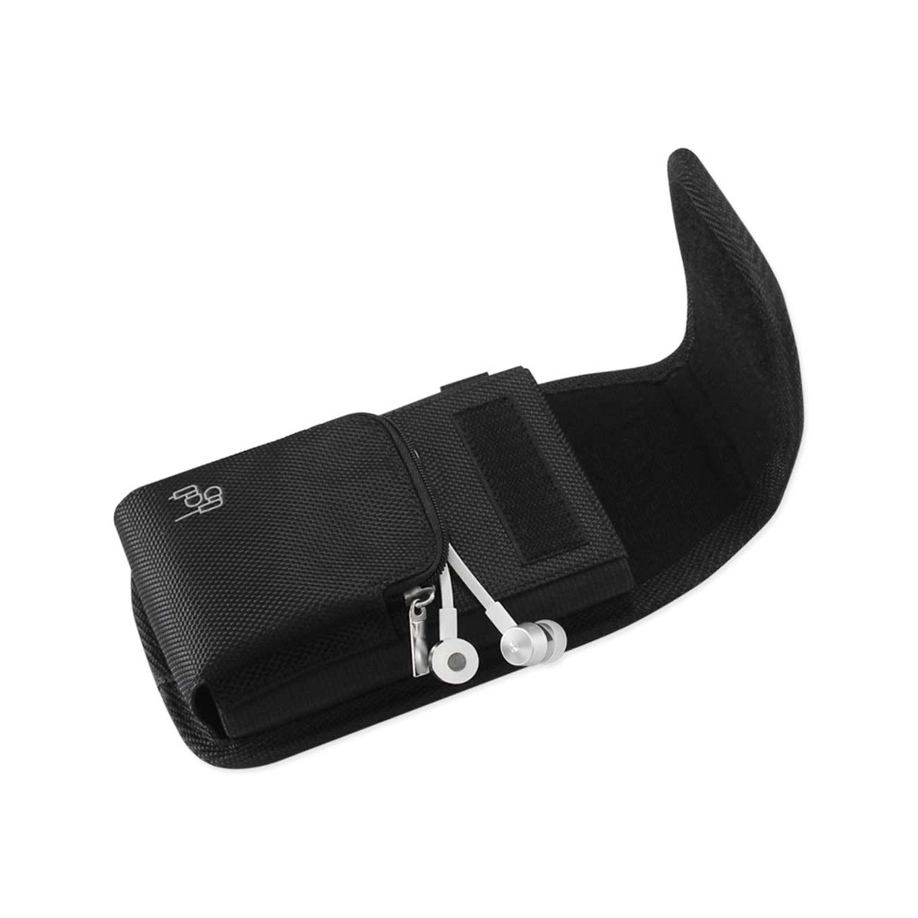 Reiko Vertical Rugged Pouch With Velcro And Belt Clip In Black (6.1 X 3.2 X0.7 Inches) | SKU: PH15B-613207BK - Image 4