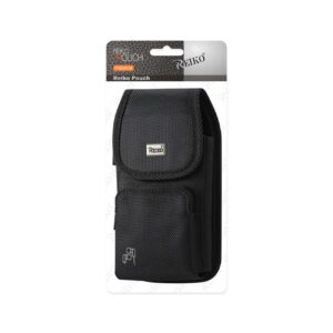 Reiko Vertical Rugged Pouch With Velcro And Belt Clip In Black (6.6X3.5X0.7 Inches) | SKU: PH15B-663507BK