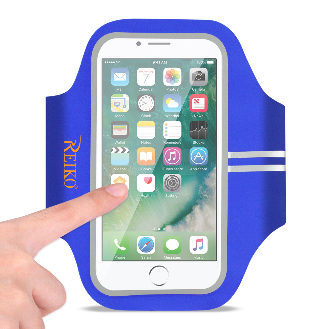 REIKO RUNNING SPORTS ARMBAND FOR 5 INCHES DEVICE IN BLUE (5x5 INCHES) SAB03-UNI50BL