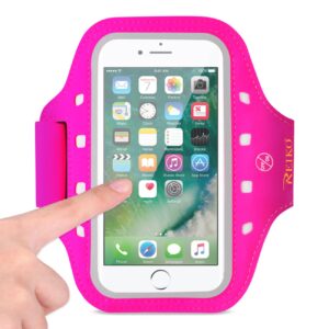 REIKO RUNNING SPORTS ARMBAND FOR 5 INCHES DEVICE WITH LED IN PINK (5x5 INCHES)SAB05-UNI50PK