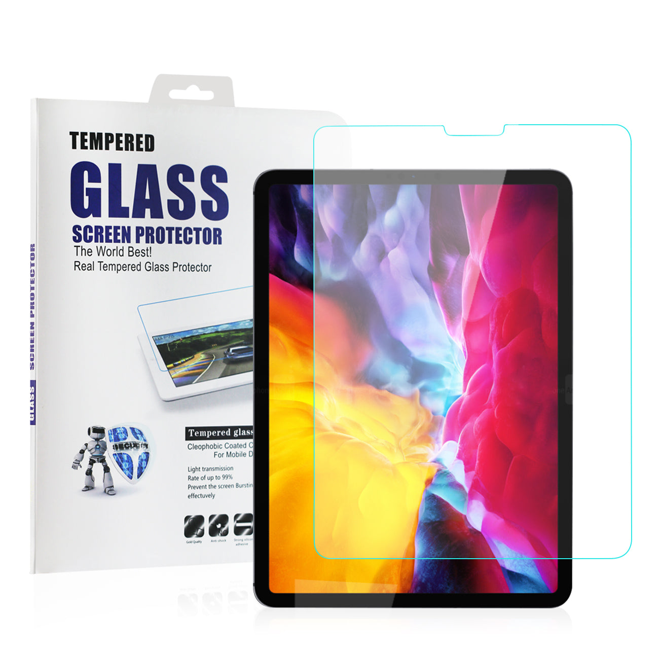 Reiko iPad Pro 11 (2020 & 2018) And iPad Pro 11 (2nd/1st Gen) 2.5D Super Durable Glass