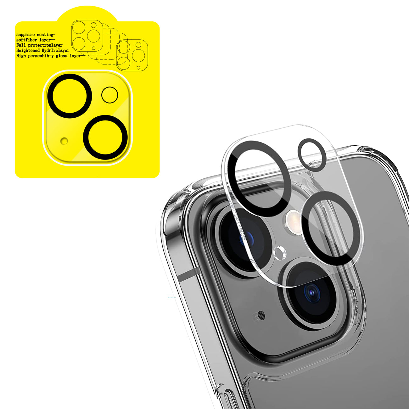 Reiko Clear Camera Protector for iPhone 15/15 PLUS