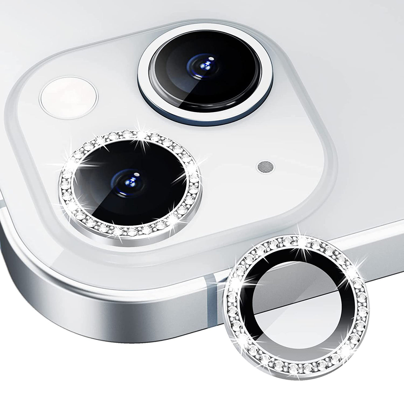 Diamond Camera Lens Protector, Diamond Tempered Glass Camera Cover Screen Protector for iPhone 17 PRO / 17 MAX & IPHONE 18 PRO MAX in Silver | SKU: SCP23B-IPH17PRO/17MAXSL