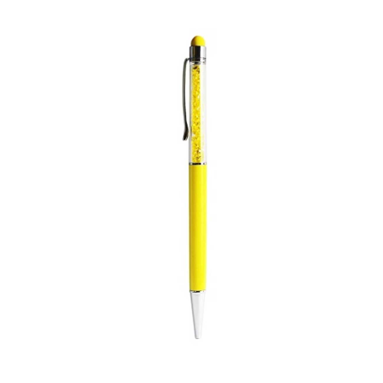 REIKO CRYSTAL STYLUS TOUCH SCREEN WITH INK PEN IN YELLOW (STP05-YL)