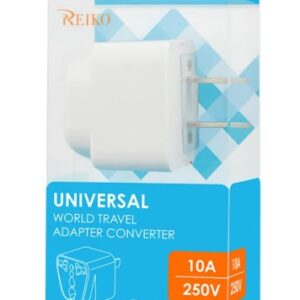 REIKO UNIVERSAL EUROPE EU / UK / AU TO US TRAVEL PLUG POWER ADAPTER CONVERTER IN WHITE (TAC-BK)