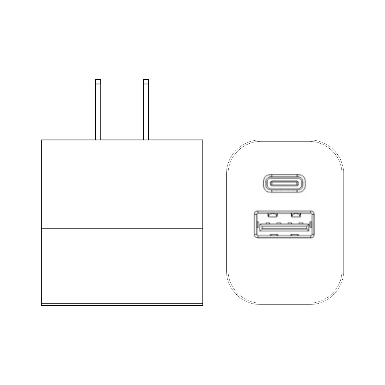 Power Delivery Dual Ports of USB and Type-C Wall Charger/ Power Adapter/ Charging Block In Black (12pcs) SKU:TC72-PD3ABK - Image 3