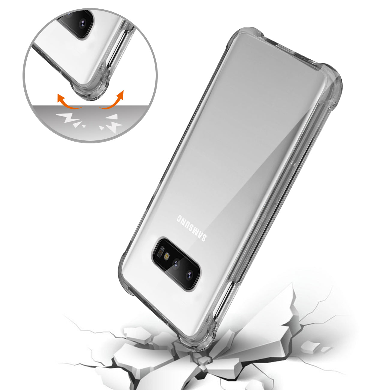 SAMSUNG GALAXY S10 Lite(S10e) Clear Bumper Case With Air Cushion Protection In Clear Black - Image 3