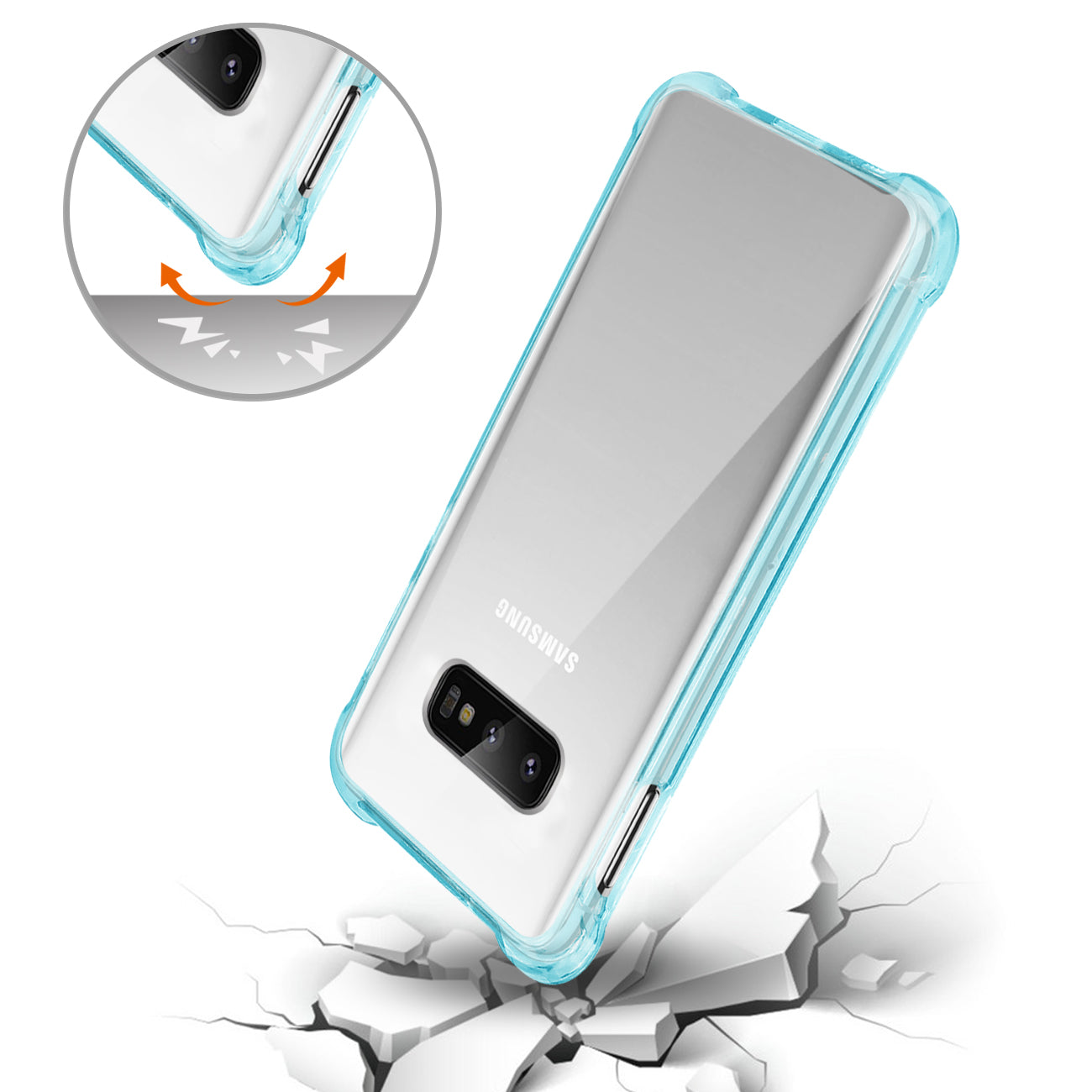 SAMSUNG GALAXY S10 Lite(S10e) Clear Bumper Case With Air Cushion Protection In Clear Navy - Image 3