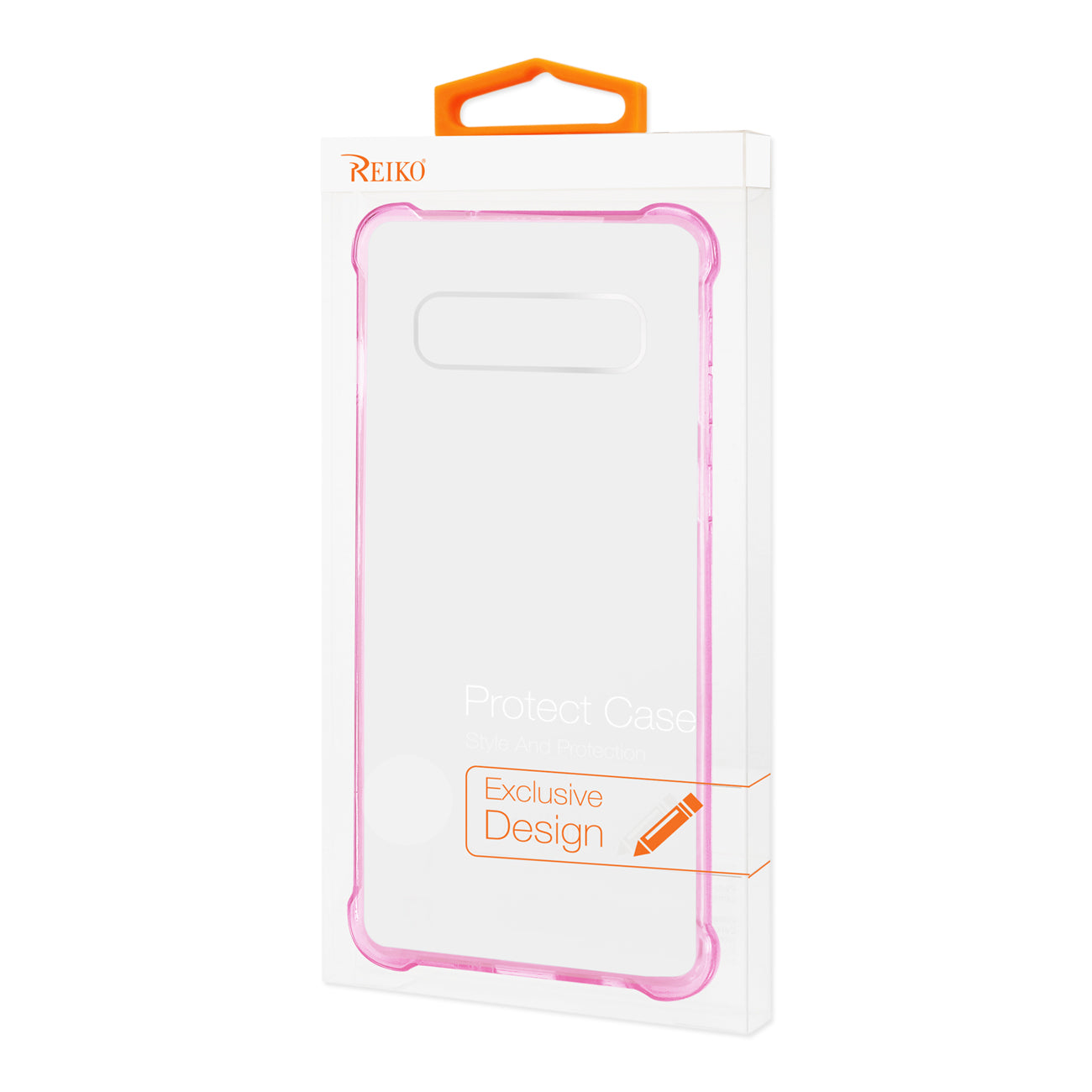 SAMSUNG GALAXY S10 Plus Clear Bumper Case With Air Cushion Protection In Clear Hot Pink - Image 4
