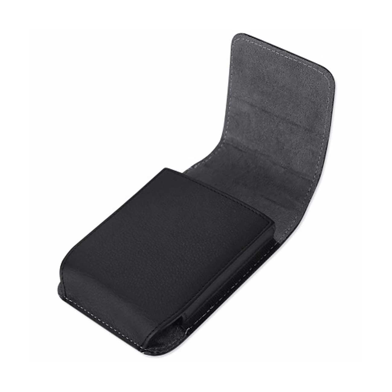 Reiko Vertical Leather Pouch With Magnetic Closure and Belt Loop In Black (7.0 x 3.9 x 0.7 Inches) | SKU: VP385B-703907BK - Image 4