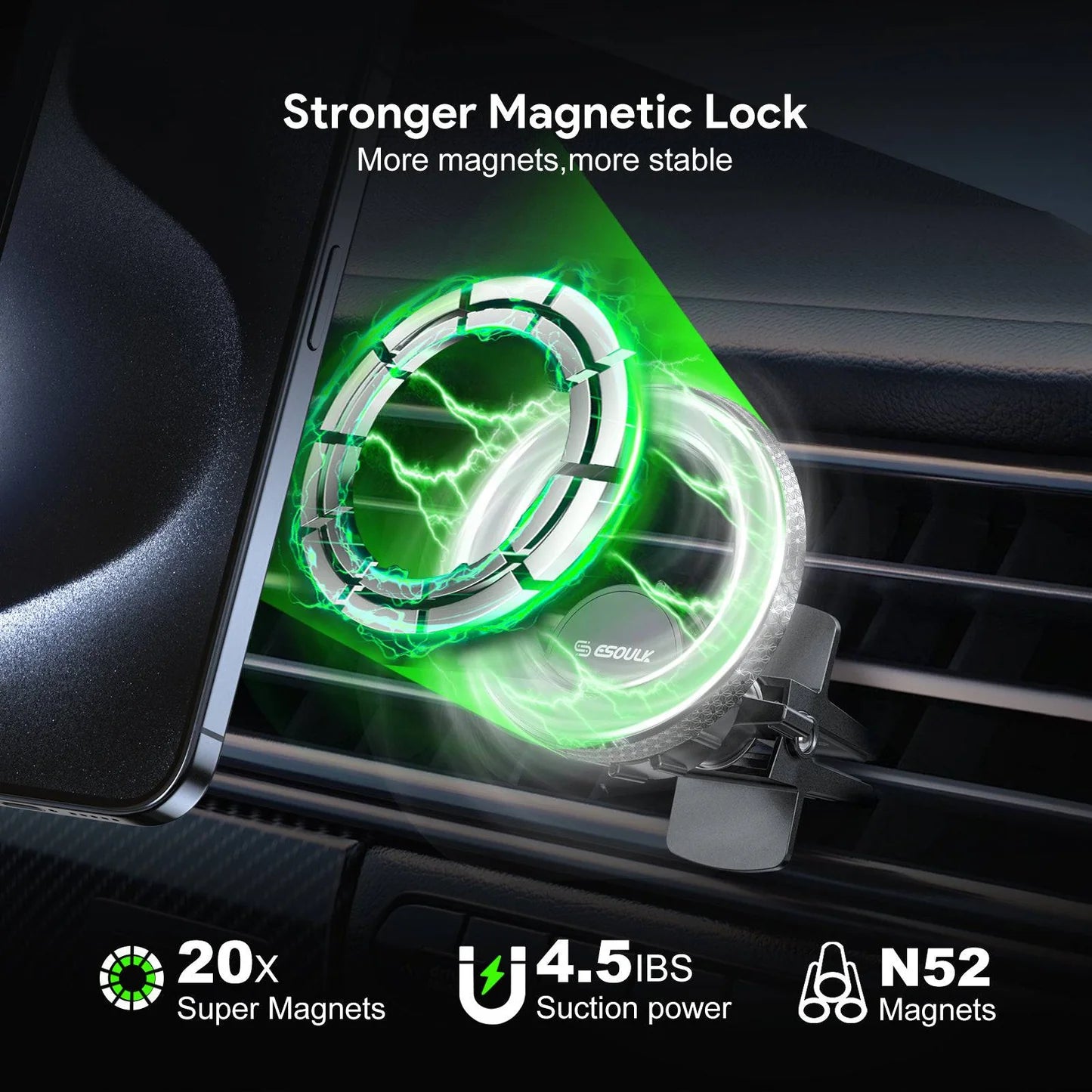 Air Vent Magnetic Car Holder SKU:HLD-EK3007BK - Image 4