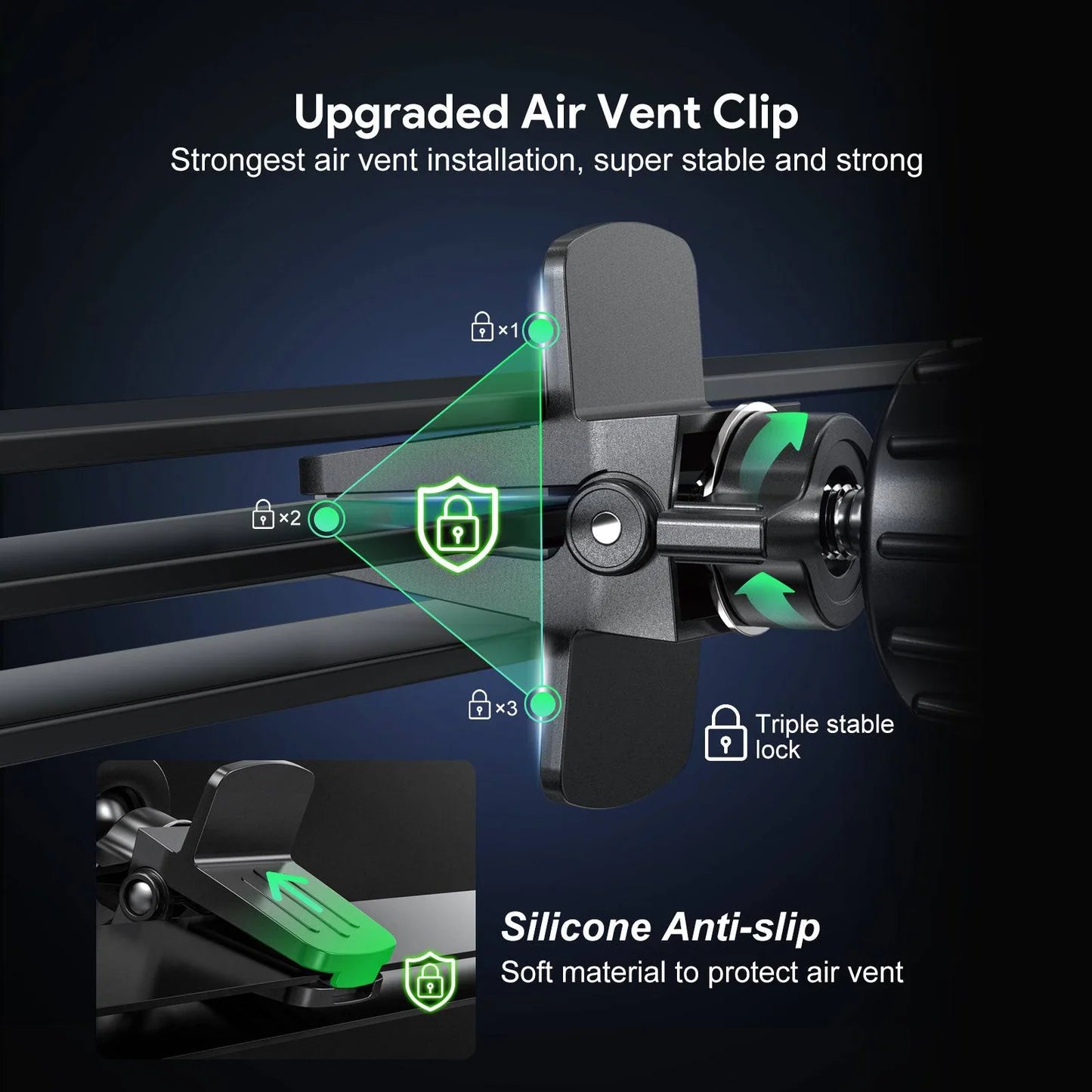 Air Vent Magnetic Car Holder SKU:HLD-EK3007BK - Image 6