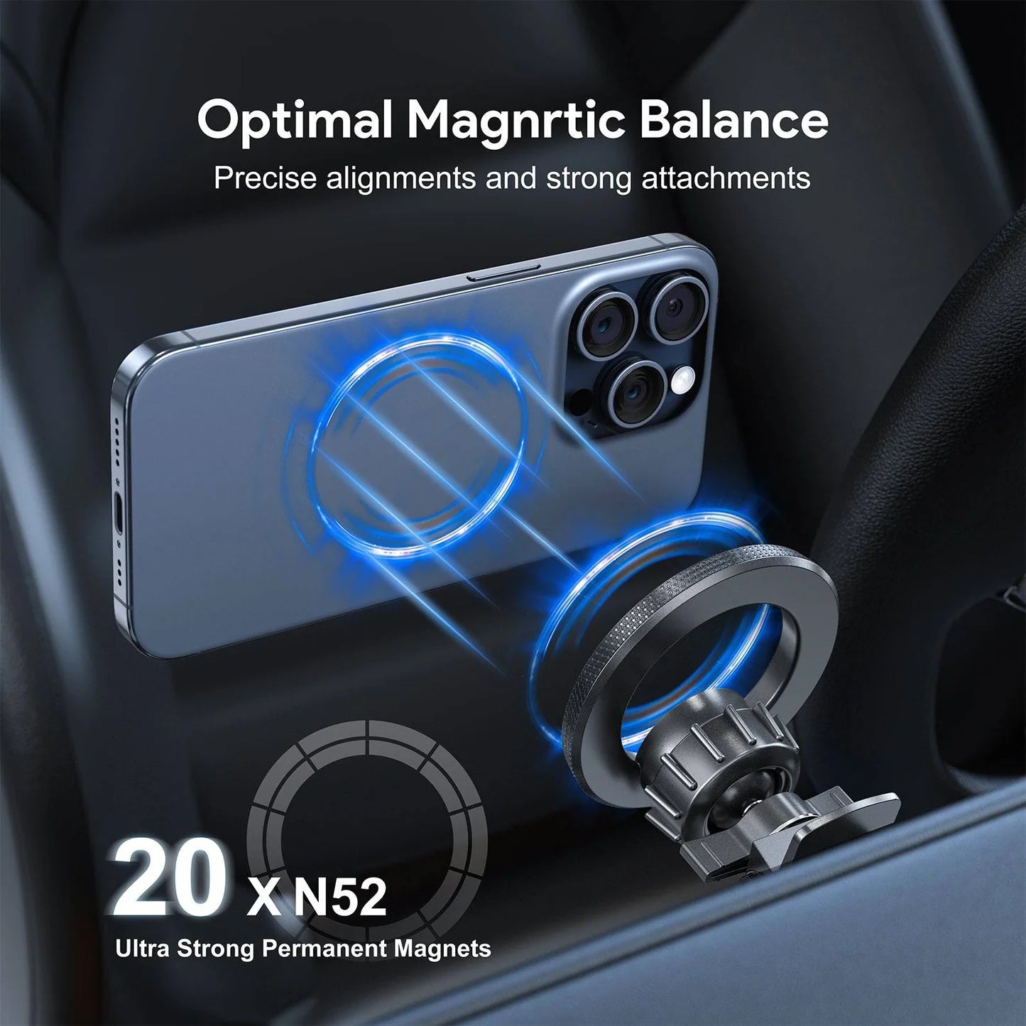 Air Vent Magnetic Car Holder SKU:HLD-EK3007BK - Image 8
